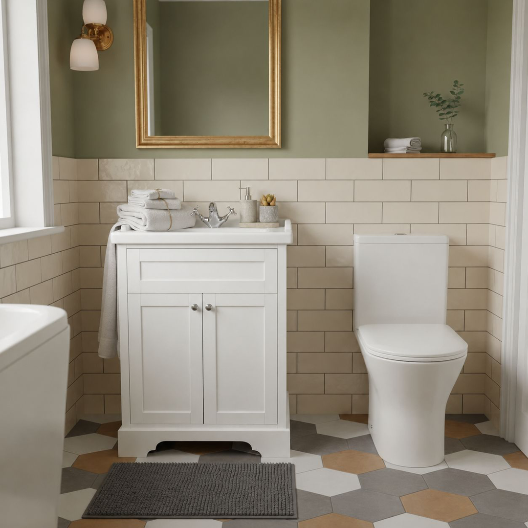 Kingsbury Traditional White Floor Standing Vanity Bundle