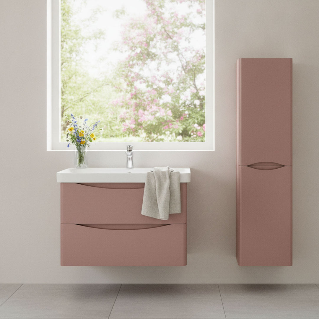Happi Wall Hung Tall Boy Storage Unit - Blush