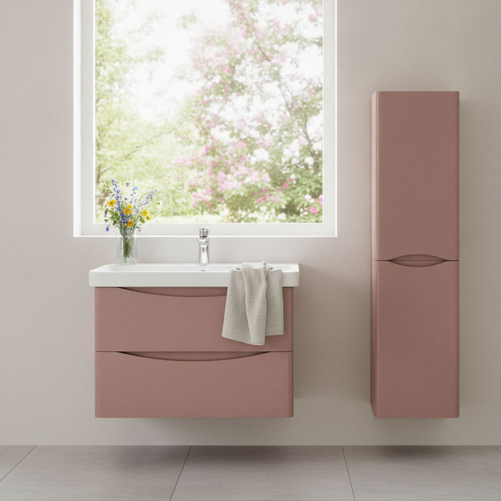 Happi Wall Hung Tall Boy Storage Unit - Blush