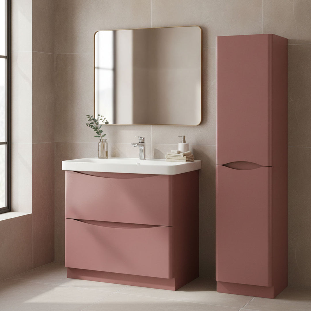 Happi Wall Hung Tall Boy Storage Unit - Victorian Rose