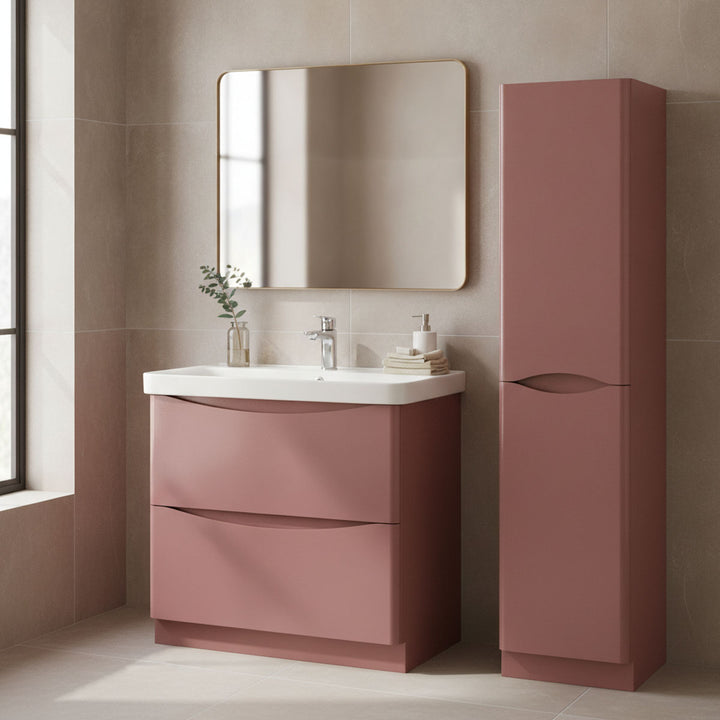 Happi Wall Hung Tall Boy Storage Unit - Victorian Rose