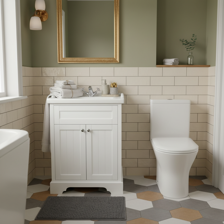 Kingsbury Traditional White Floor Standing Vanity Bundle