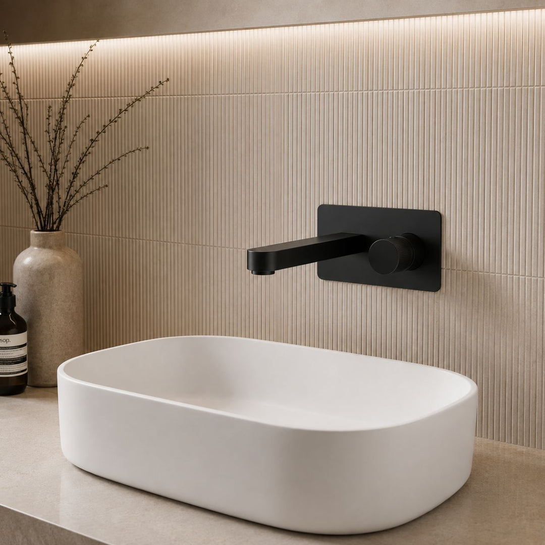 Flauto Wall Mounted Tap - Black