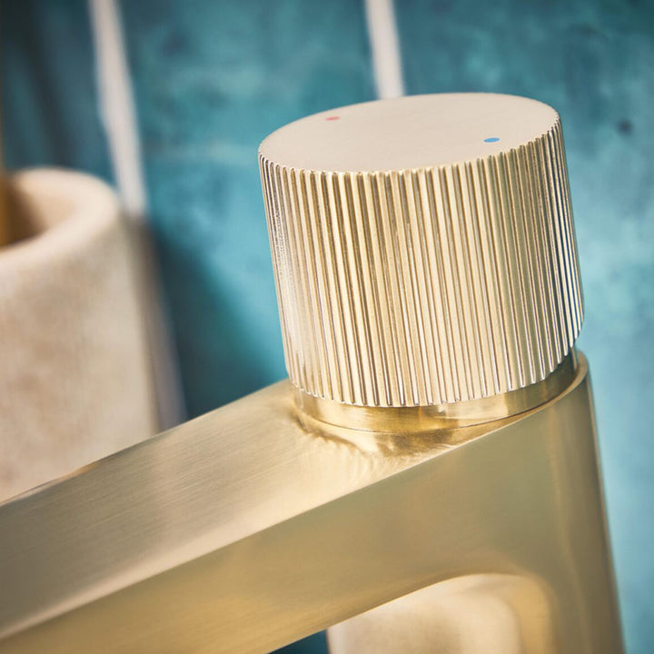 Flauto Mini Basin Tap - Brushed Brass
