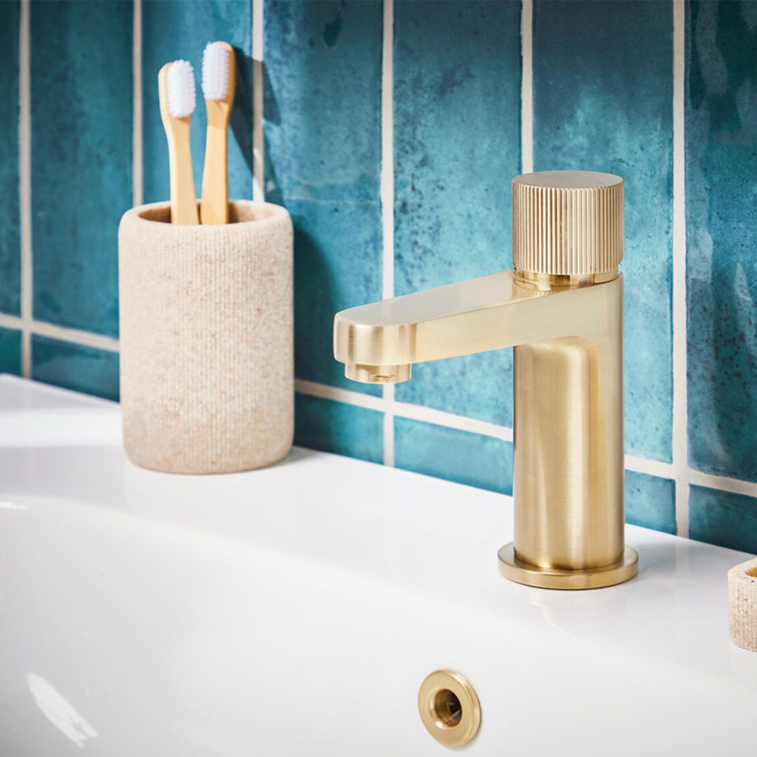 Flauto Mini Basin Tap - Brushed Brass