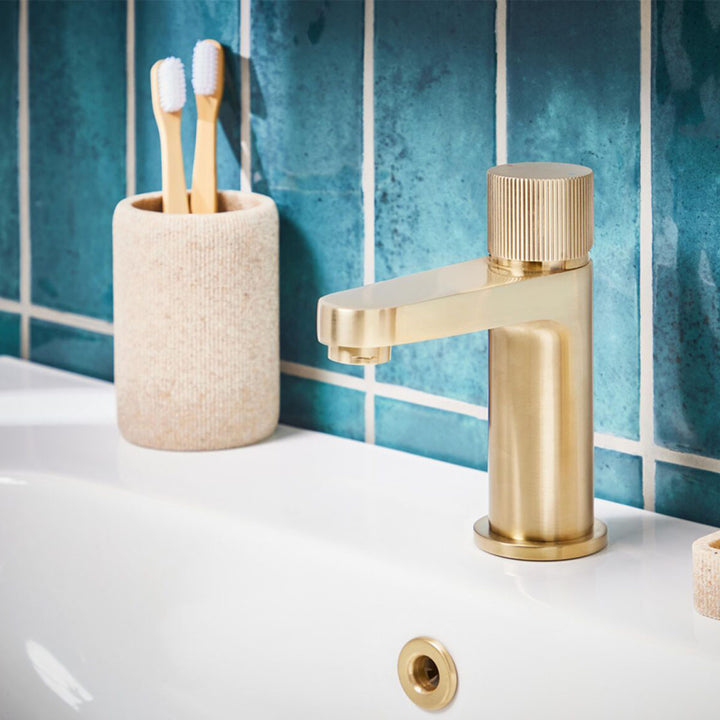 Flauto Mini Basin Tap - Brushed Brass