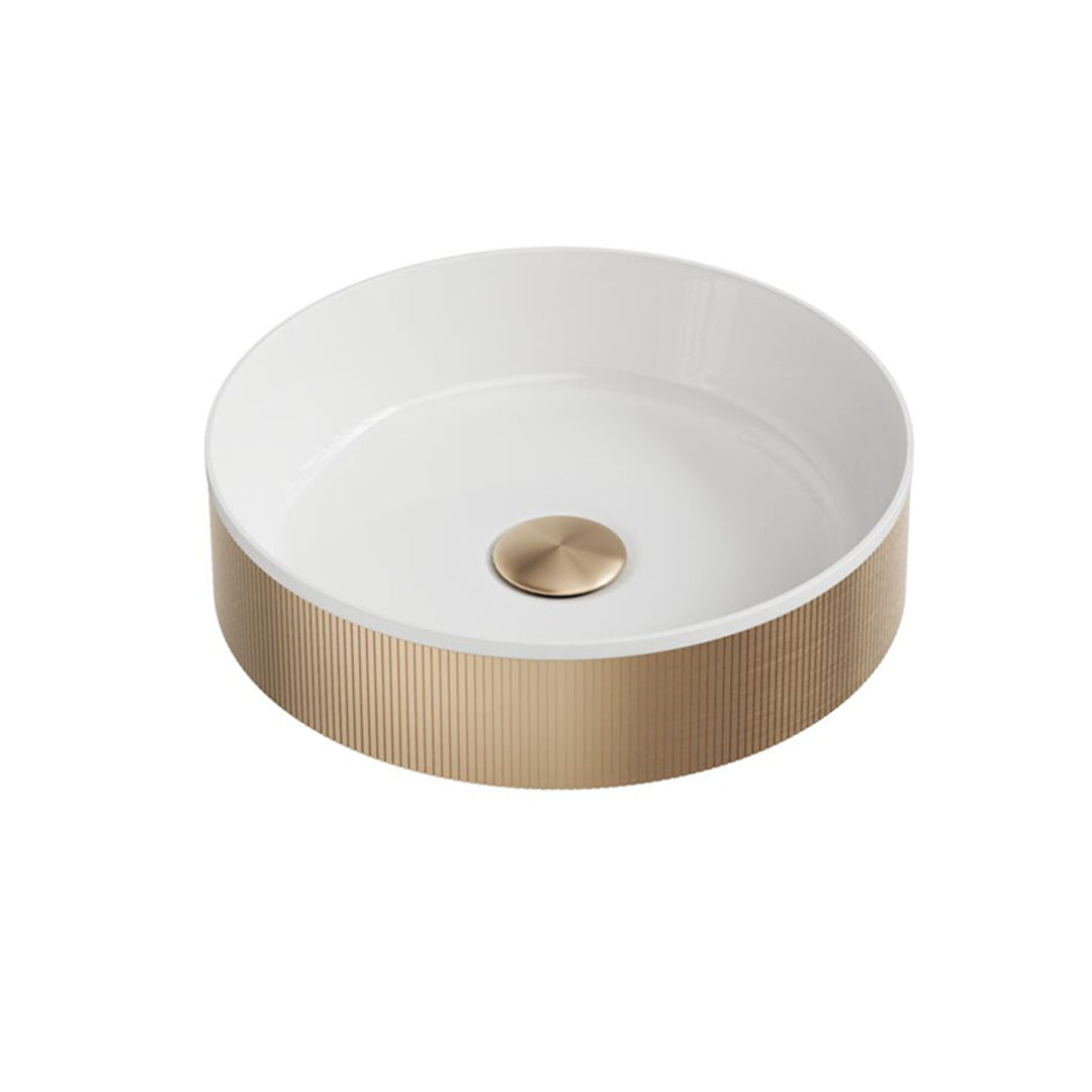 Flauto 360mm Countertop Basin - Brushed Brass