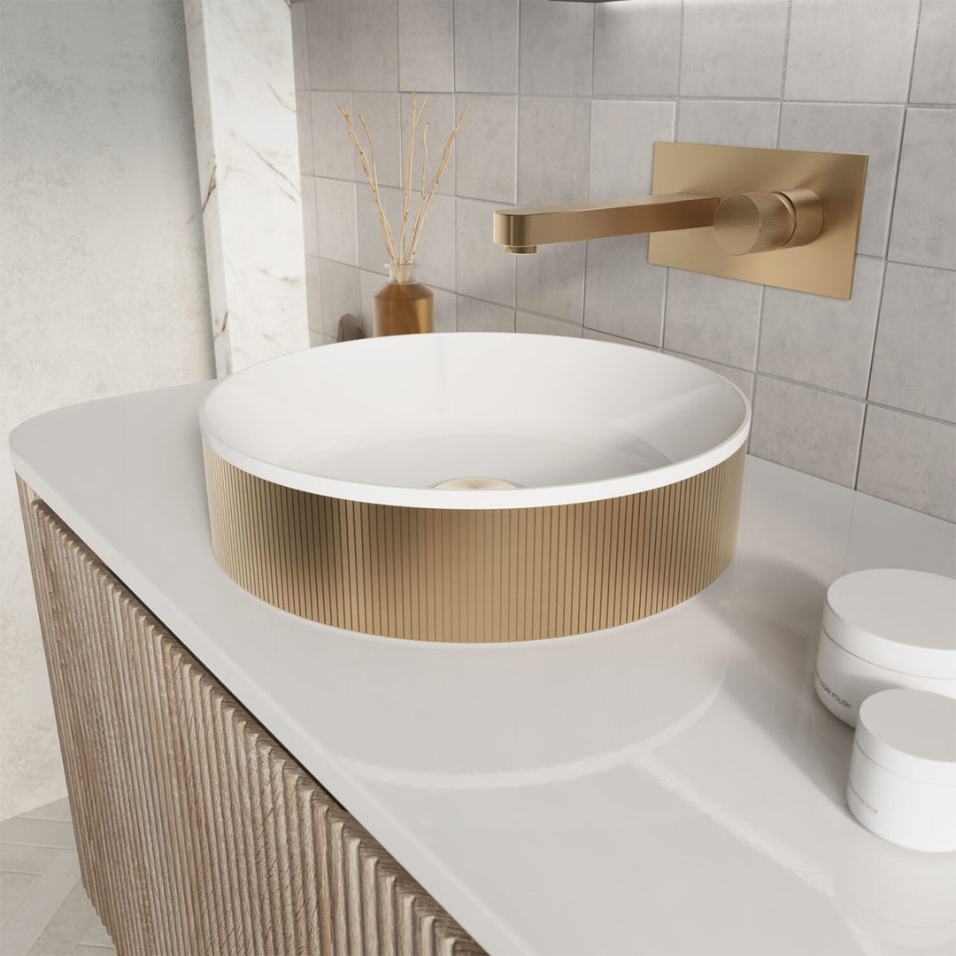 Flauto 360mm Countertop Basin - Brushed Brass