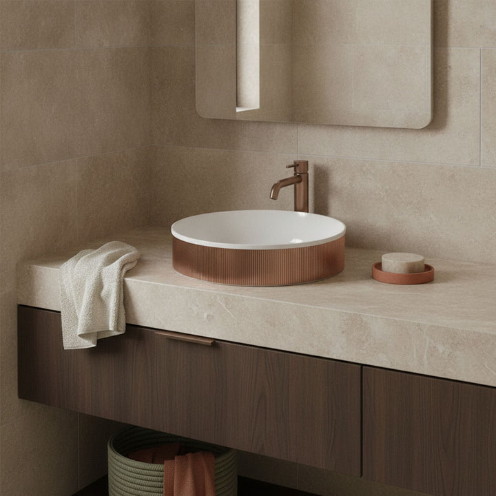 Flauto 360mm Countertop Basin - Brushed Bronze