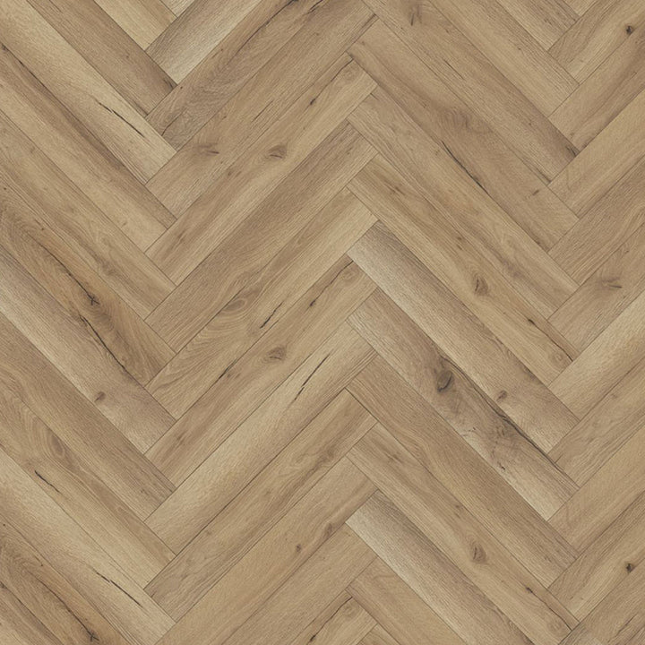 Albany Oak Herringbone 600mm x 100mm x 12mm Laminate Wooden Flooring - 1.92sqm Per Pack