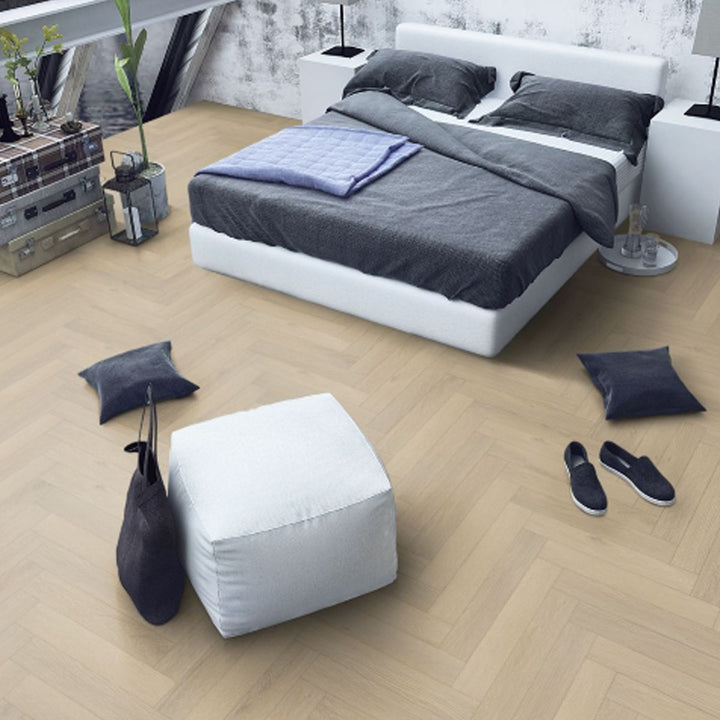 Denver Oak Herringbone 600mm x 100mm x 12mm Laminate Wooden Flooring - 1.92sqm Per Pack