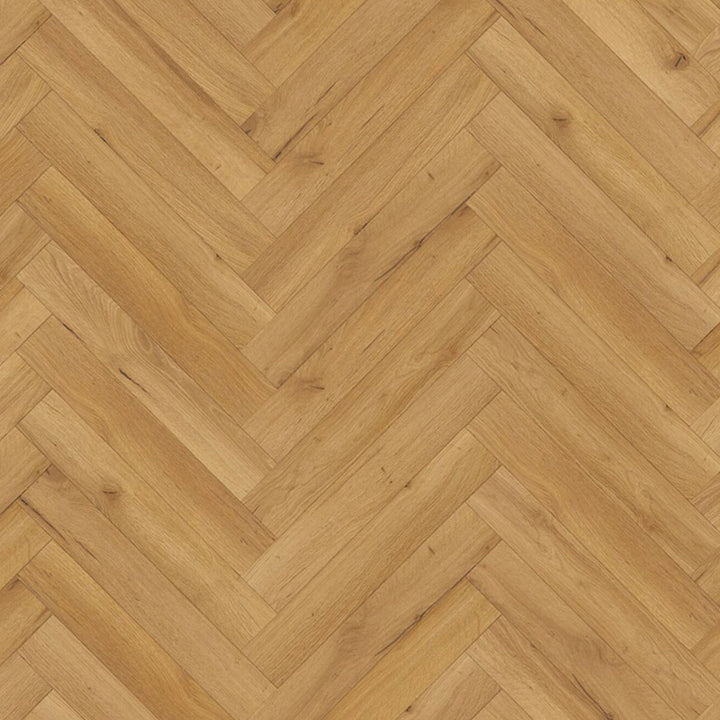Oak Natural Robust Herringbone 600mm x 100mm x 12mm Laminate Wooden Flooring - 1.92sqm Per Pack