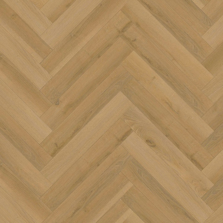 Warren Oak Herringbone 600mm x 100mm x 12mm Laminate Wooden Flooring - 1.92sqm Per Pack
