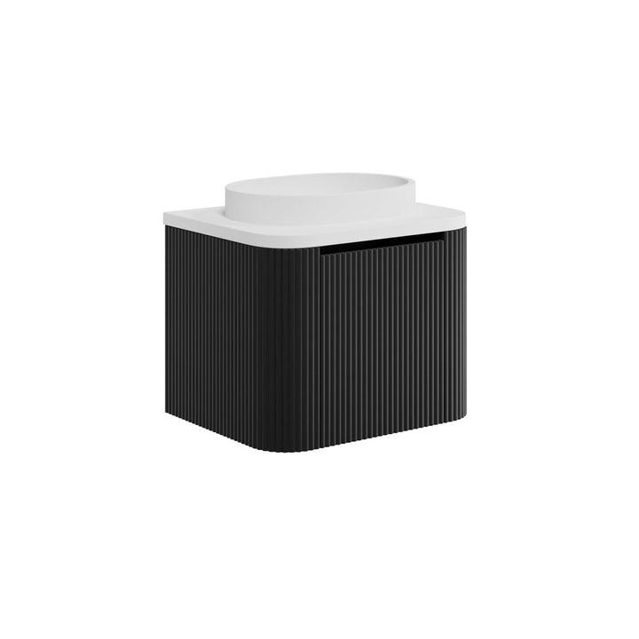 Flauto 600mm Matt Black Vanity Unit with Basin