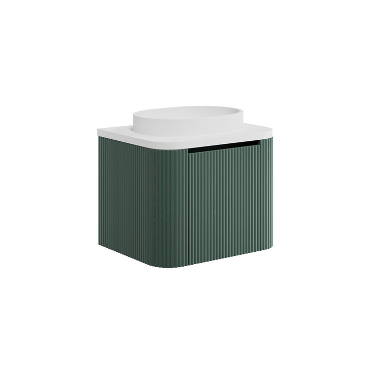 Flauto 600mm Reed Green Vanity Unit with Basin
