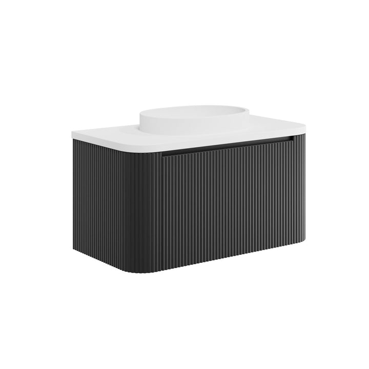 Flauto 900mm Matt Black Vanity Unit with Basin