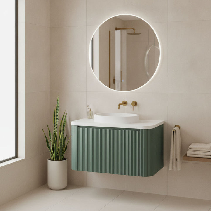 Flauto 900mm Reed Green Vanity Unit with Basin