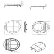 Ari Design Toilet Seat Soft Close Wrap - Technical drawing