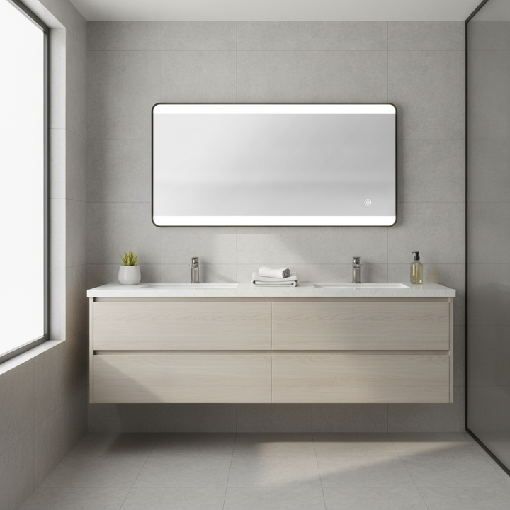Noir Frosted Frame 1200mm x 600mm Backlit Mirror with Colour Change