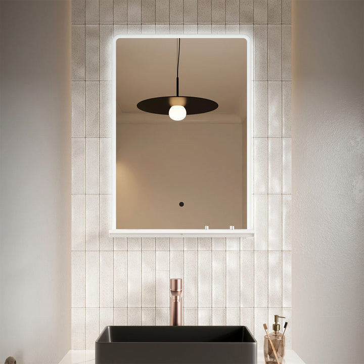 Eliseo Ricci Sync 700 x 500mm LED Mirror with Wireless Phone &amp; Toothbrush Charging Shelf