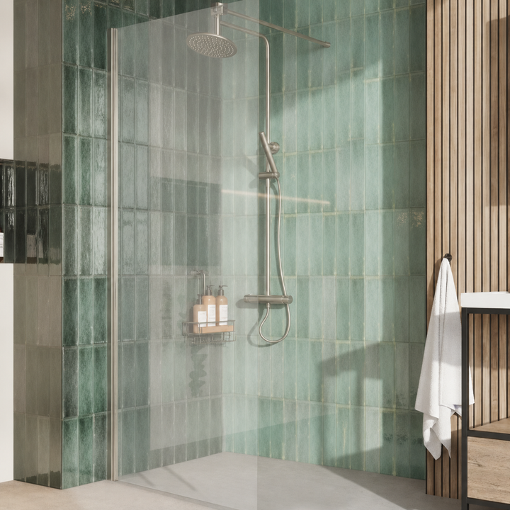 Kiimat 8motion 8mm Side Panel 800mm x 2000mm - Brushed Nickel