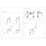 Eliseo Ricci Daytona Bath Shower Mixer - Chrome - Technical drawing