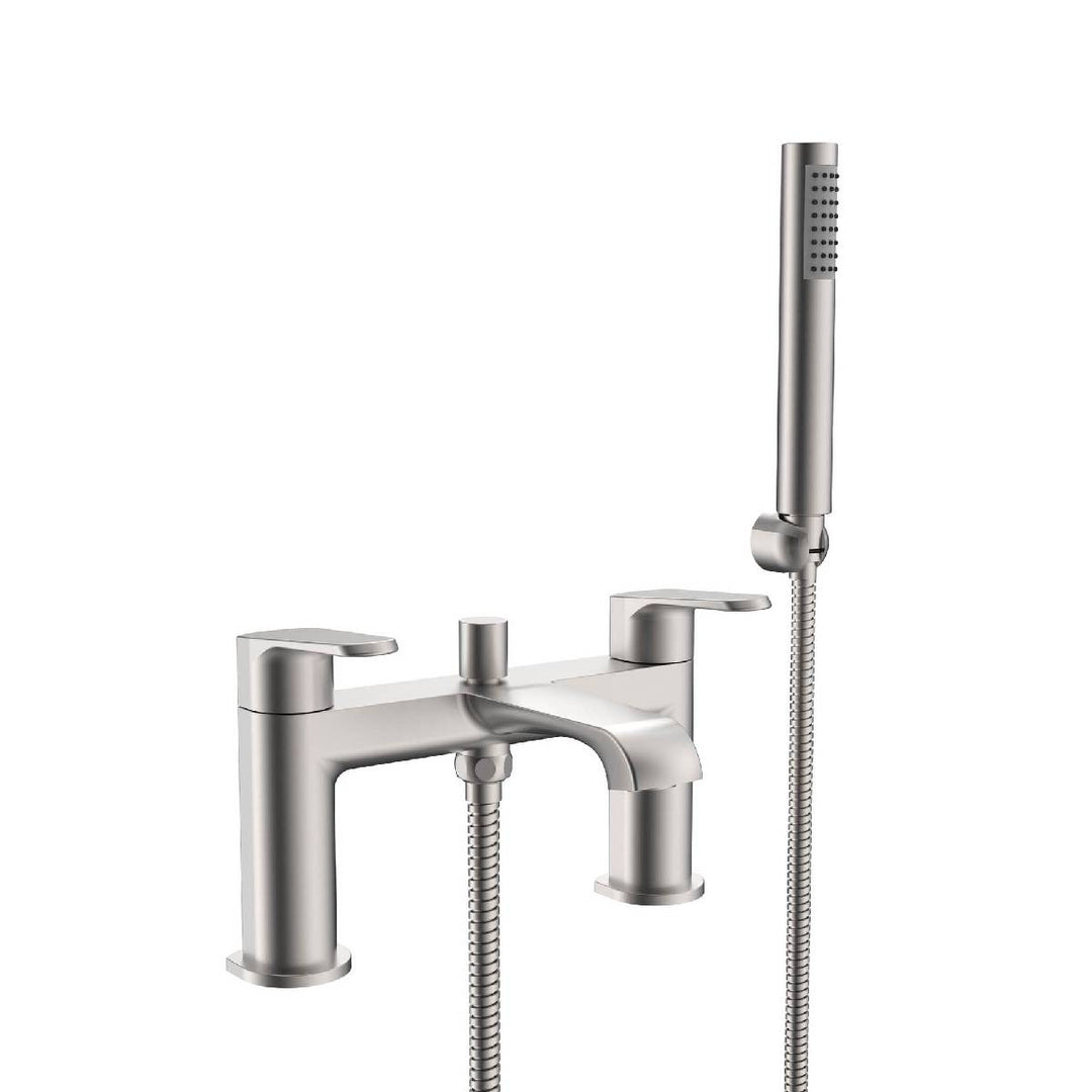 Eliseo Ricci Daytona bath shower mixer tap in brushed nickel finish