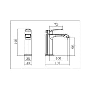 Eliseo Ricci Daytona Mini Mono Basin Mixer - Chrome - Technical drawing