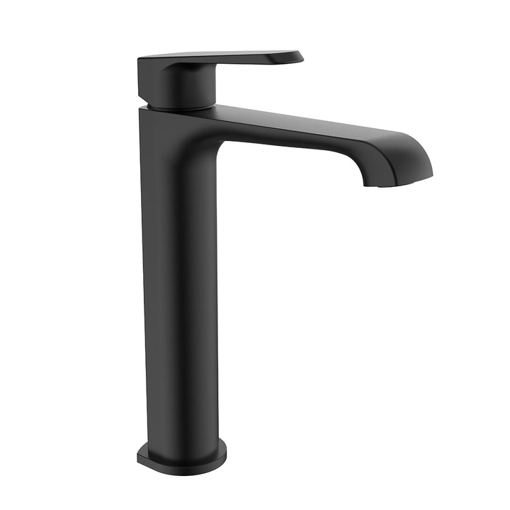 Eliseo Ricci Daytona tall mono basin mixer tap in matt black finish