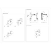 Eliseo Ricci Daytona Bath Filler - Matt Black - Technical drawing