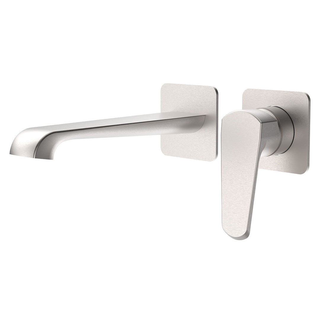 Eliseo Ricci Daytona wall mounted bath filler tap in brushed nickel finish
