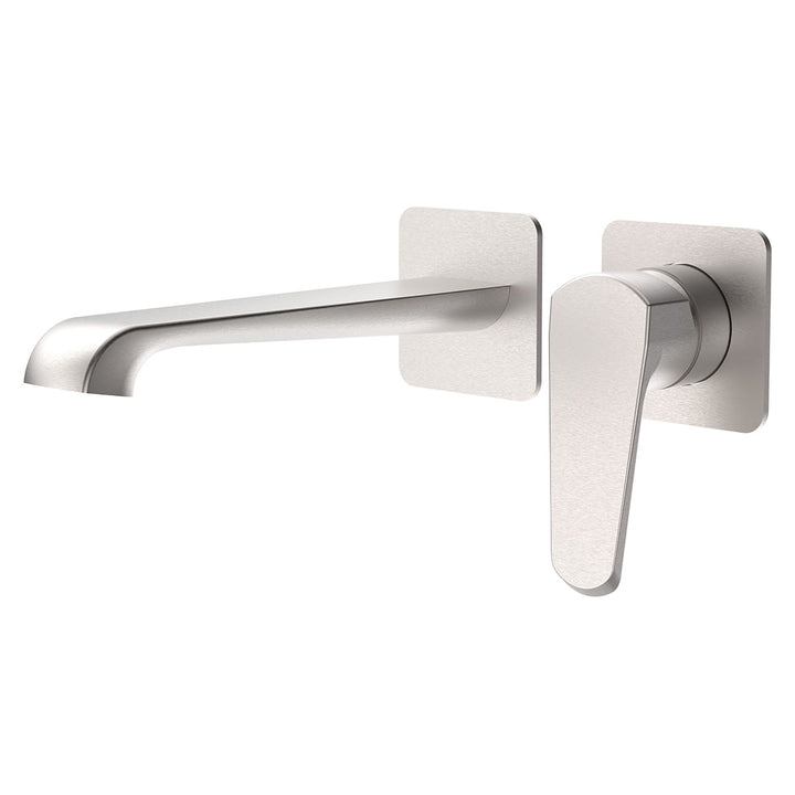 Eliseo Ricci Daytona wall mounted bath filler tap in brushed nickel finish