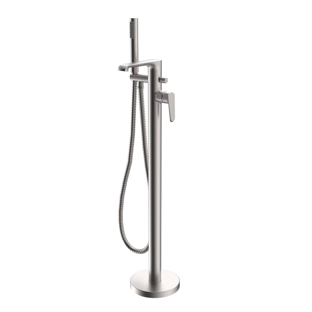 Eliseo Ricci Daytona freestanding bath shower mixer tap in brushed nickel finish