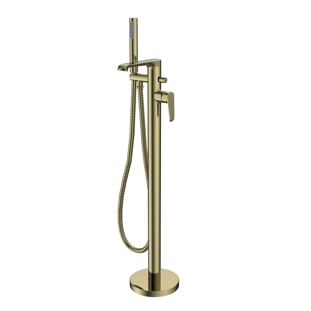 Eliseo Ricci Daytona freestanding bath shower mixer tap in brushed brass finish