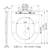 Munich Soft Close Toilet Seat - Technical drawing