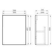Mito Cloakroom Vanity Pack - Pearl Grey Matt - Technical drawing