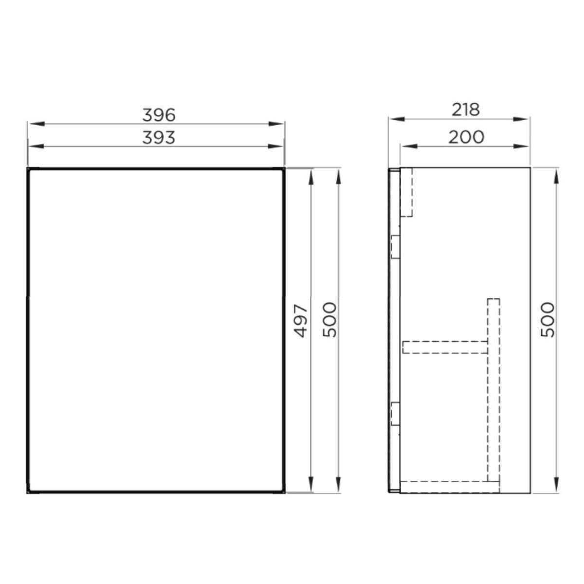 Mito Cloakroom Vanity Pack - Charcoal Gloss - Technical drawing