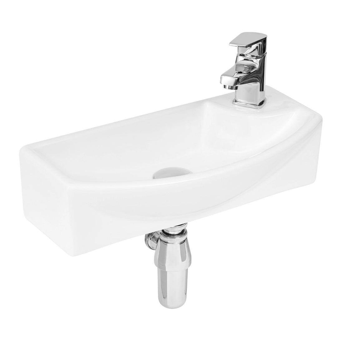 Compact left-hand basin
