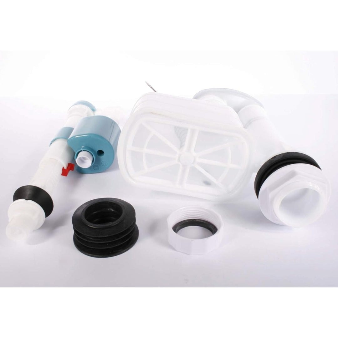 Cistern fittings set for the NCS871 low level cistern, featuring replacement internal components for reliable flushing and water control.