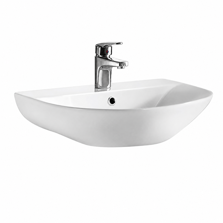 550mm contemporary round white basin