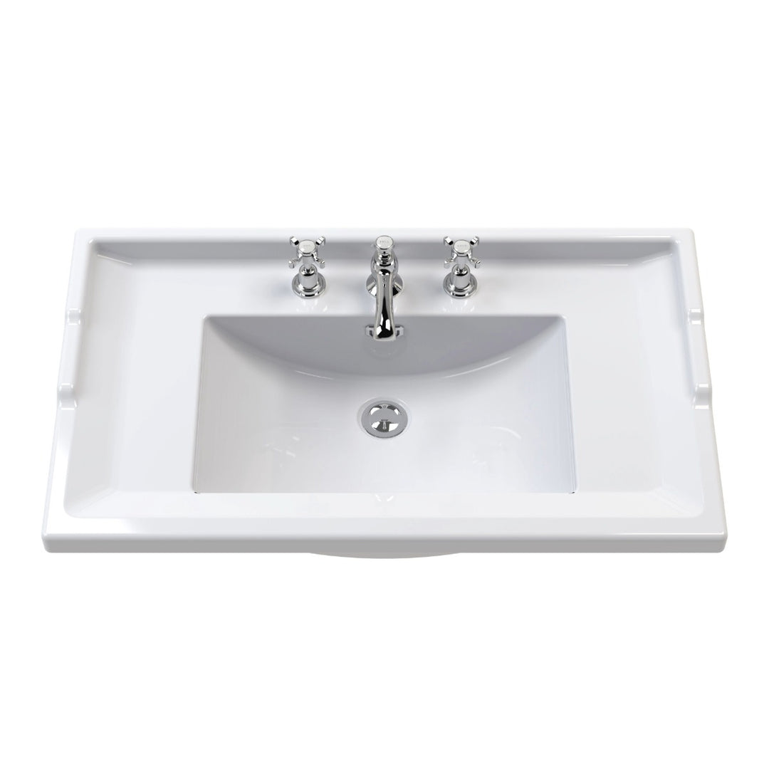 Hudson reed 3 tap hole 1000mm traditional White rectangular basin 