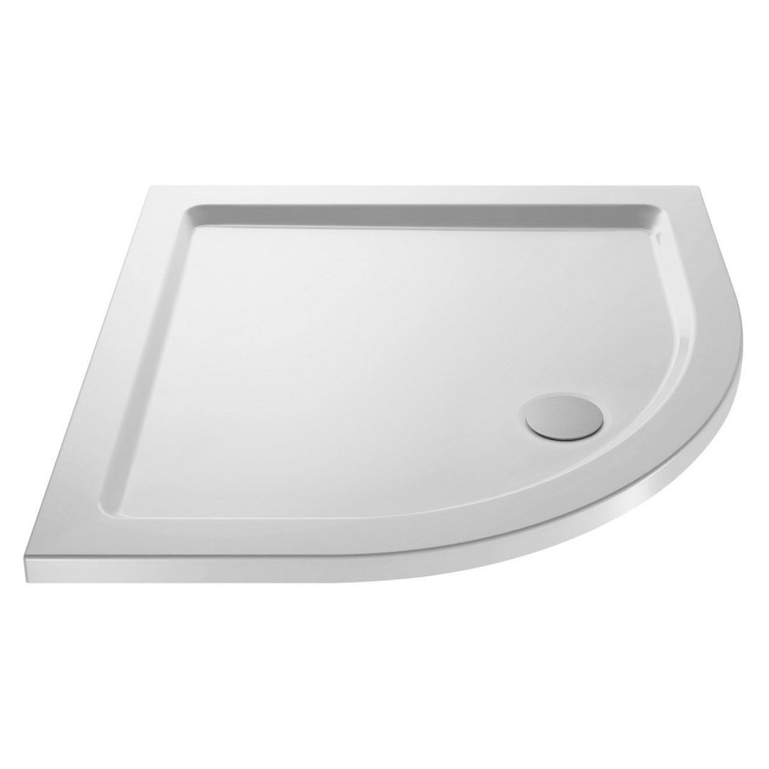 Hudson Reed 900mm white quadrant shower tray with a low-profile design.