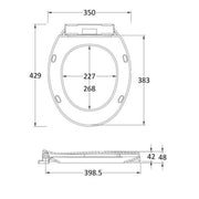 Nuie Standard Soft Close Seat - Technical drawing