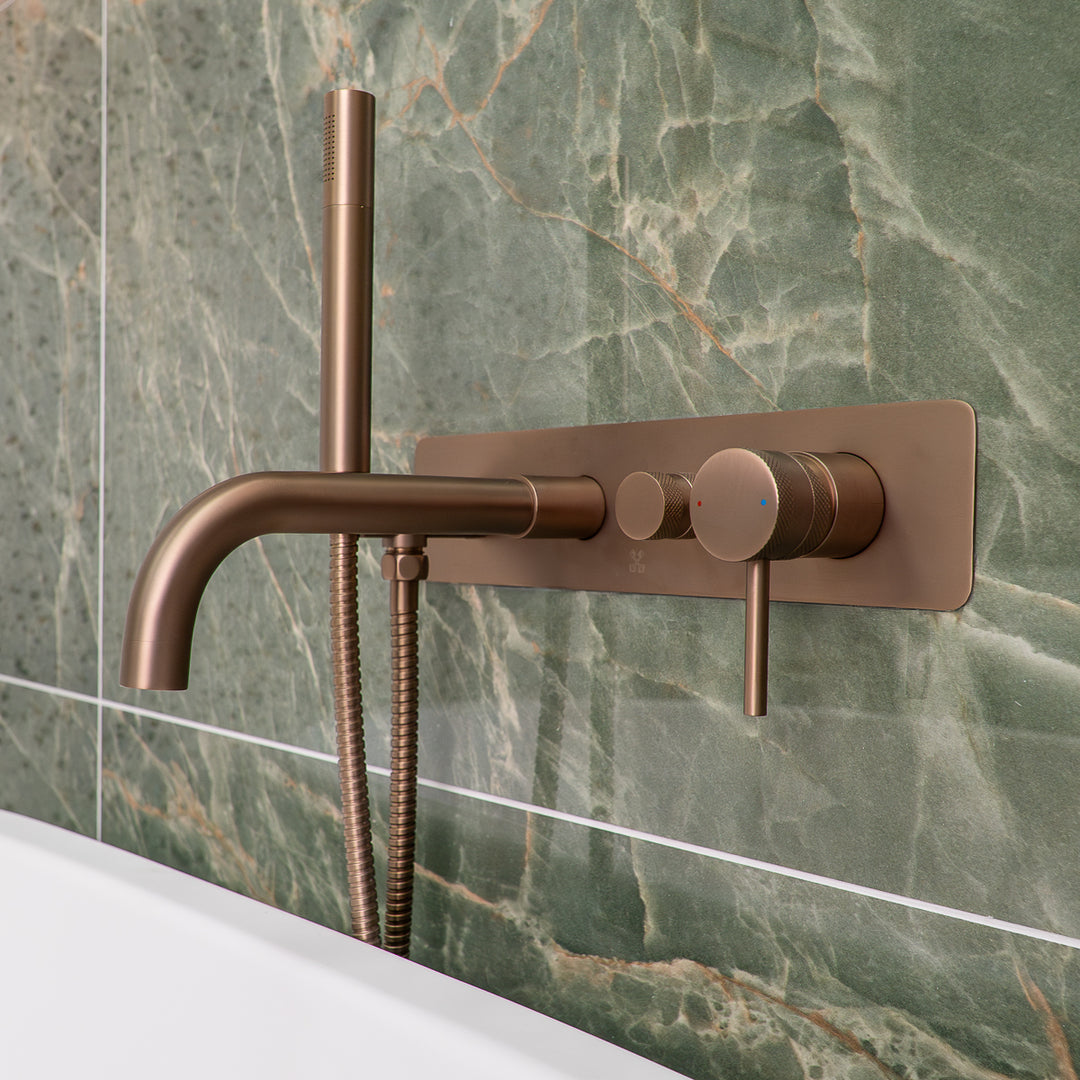 Exclusiv Wall Mounted Bath Shower Mixer - Brushed Bronze