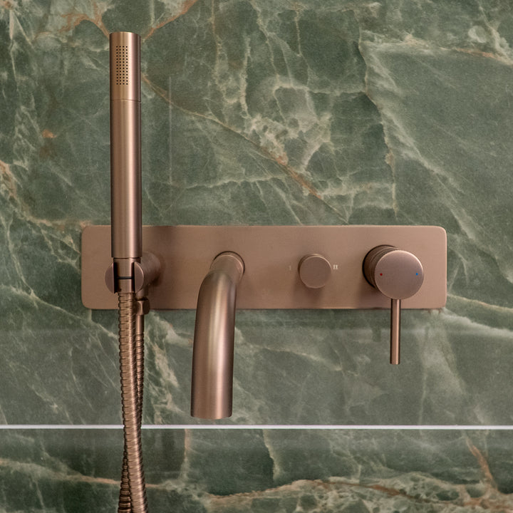 Exclusiv Wall Mounted Bath Shower Mixer - Brushed Bronze
