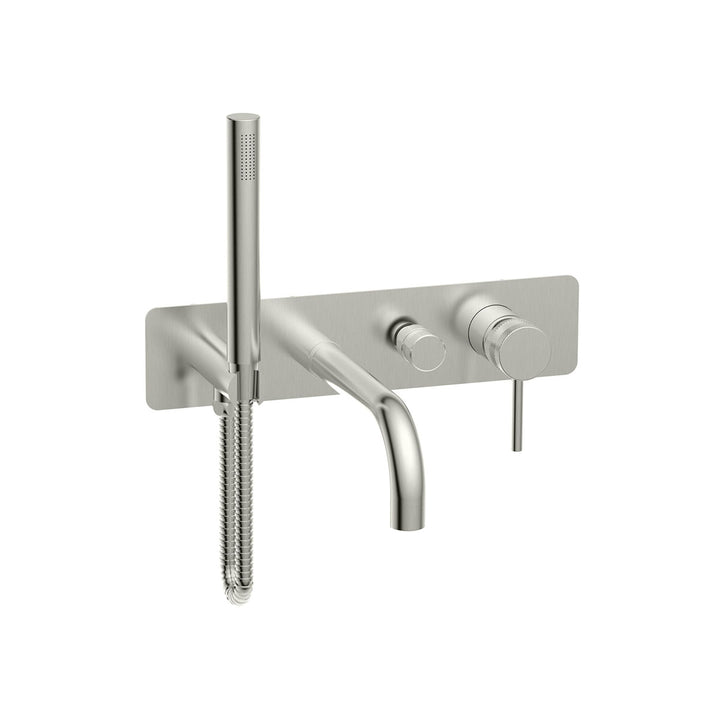 Exclusiv Wall Mounted Bath Shower Mixer - Brushed Nickel