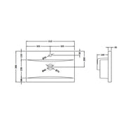 Minimalist Mid Edge Basin - 600mm - Technical drawing