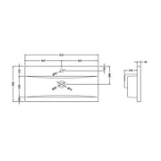 Minimalist Mid Edge Basin - 800mm - Technical drawing