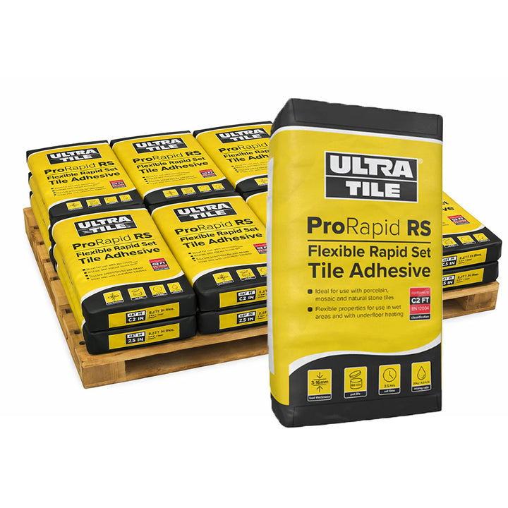 Ultra Tile ProRapid RS Rapid Set Flexible Tile Adhesive Grey - 54x 20kg Bags Pallet