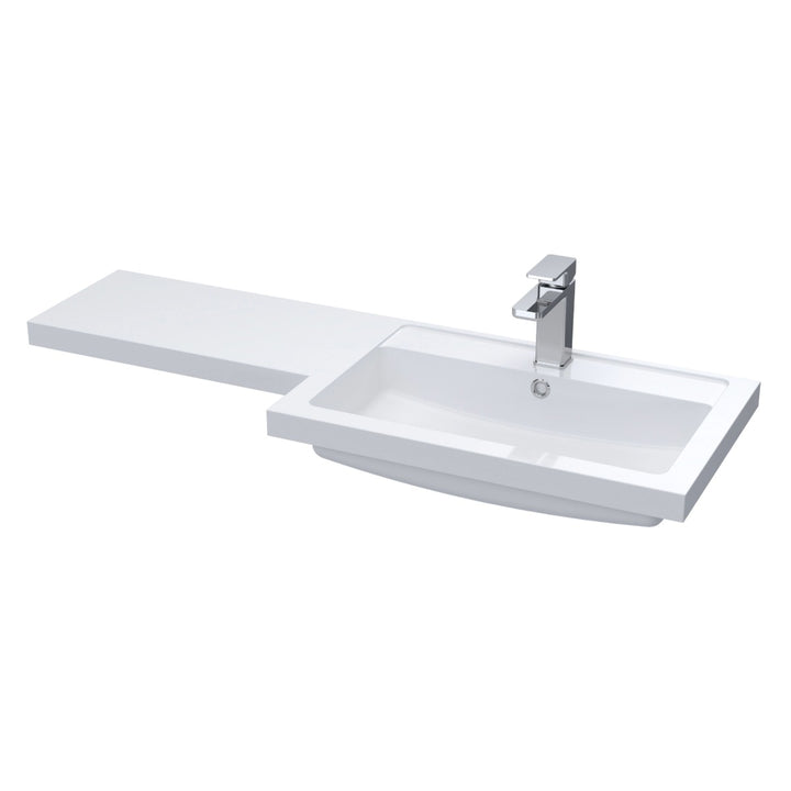 Right-hand L-shaped white furniture basin
